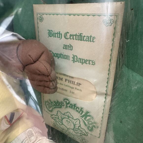 Vintage 1985 Cabbage Patch Kids‎ Preemie Baby African American Boy Doll In Box - Picture 14 of 14